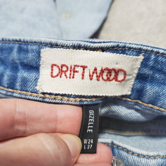 DRIFTWOOD Gizelle Dizzy Daisy Embroidered Jeans 26" Ankle Mid-Rise Women's 24 - Picture 9 of 13